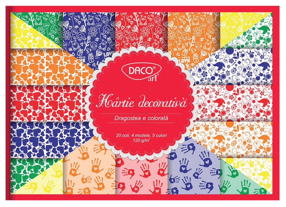 Hartie decorativa A4, top 20 coli Floricele - imagine 5